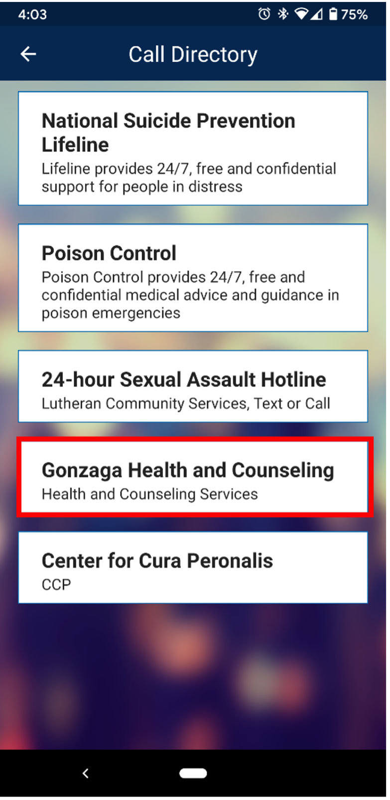Guardian app call directory listings
