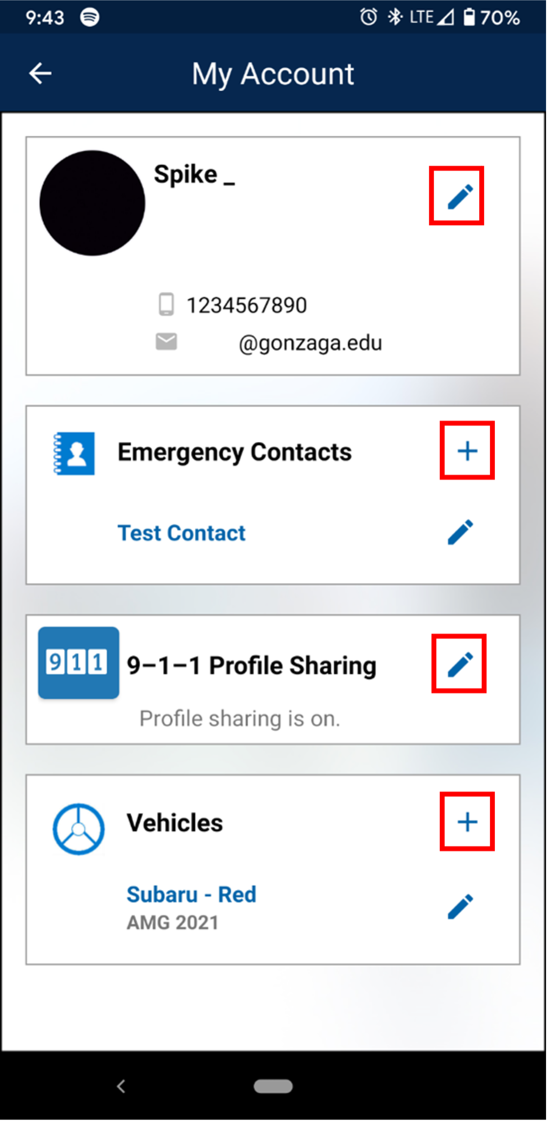 Guardian app personal account options