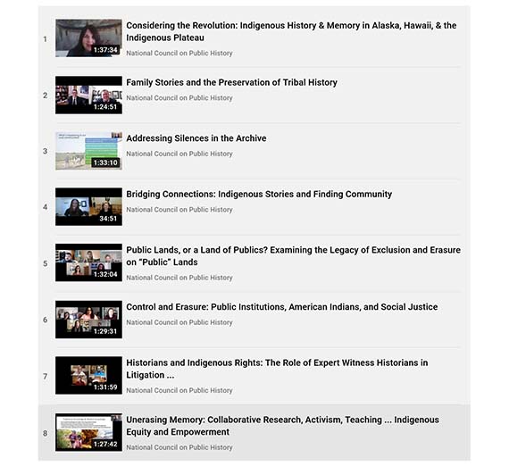 Visual list of videos available on youtube.