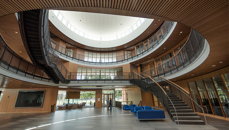 A view of the lobby inside the Hemmingson Center