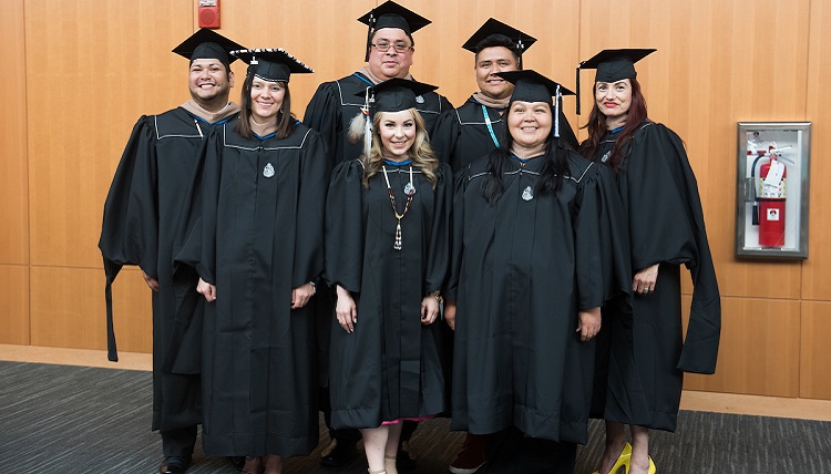 Class of 2016: (From L-R) Brian Wadsworth, DesiRae Nault, Michael Skenadore, Lauren Ansay, Marcus Benally, Felicia Siyuja, Melanie Sam