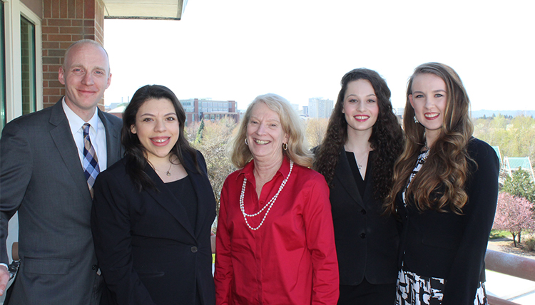 Group photo of Linden Cup competitors with Dean Jane Korn