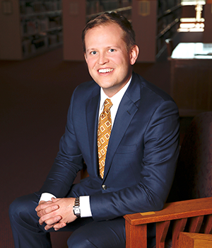 Portrait of Law School Dean, Jacob Rooksby, J.D., Ph.D.