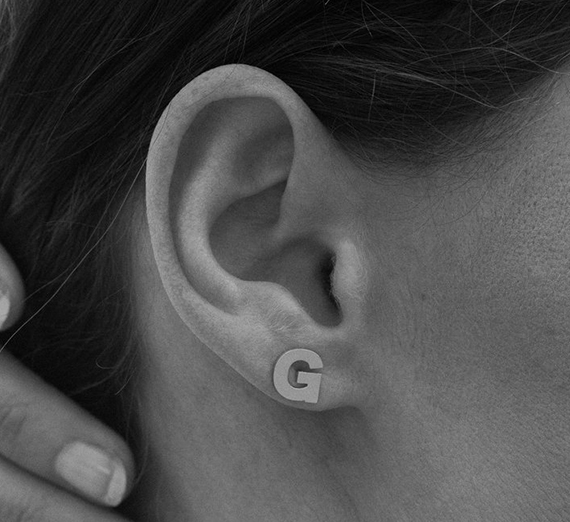 Gonzaga 'G' silver earrings by Allison Claire Jewelry 