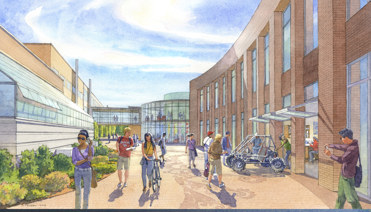 Science and engineering building exterior