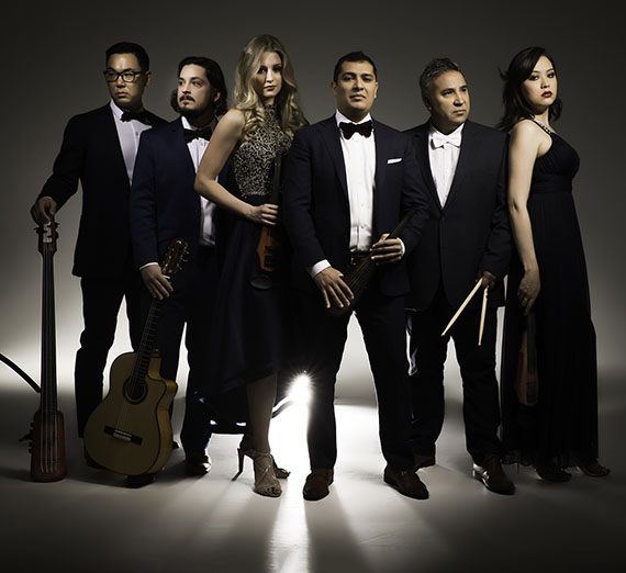 DSQ musicians - string quratet, guitar, and percussion