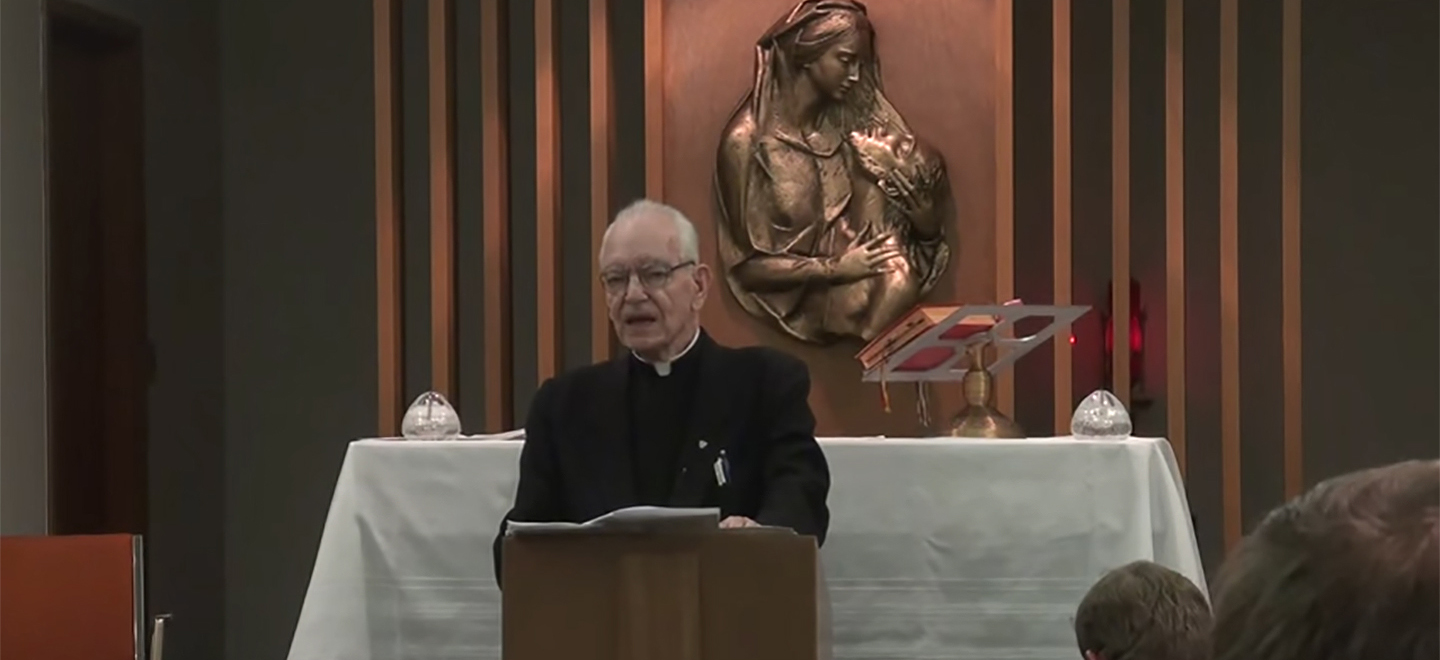 Father Nigro speaks during Mass.