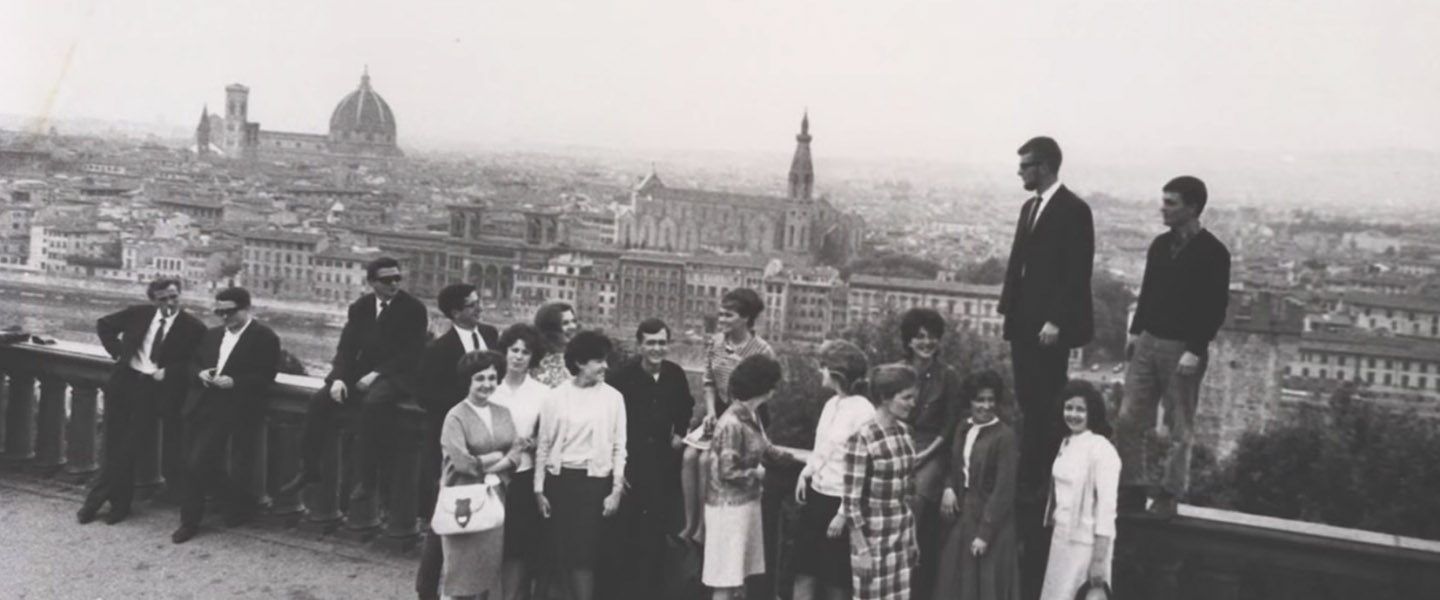Historical photo of students in Florence.