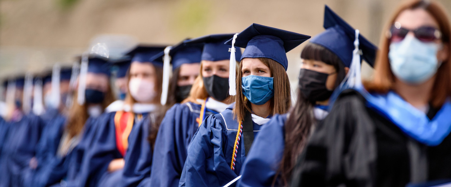 Students waiting to receive their diploma