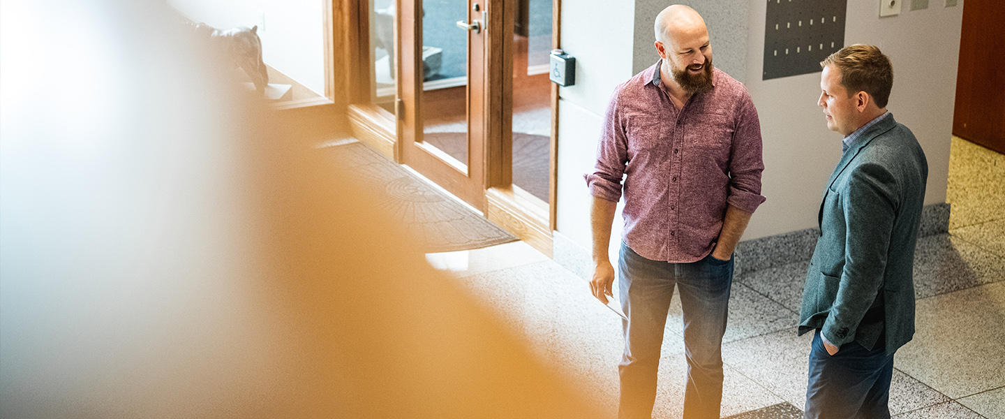 Ben Joyce and Dean Rooksby visit in the Law School
