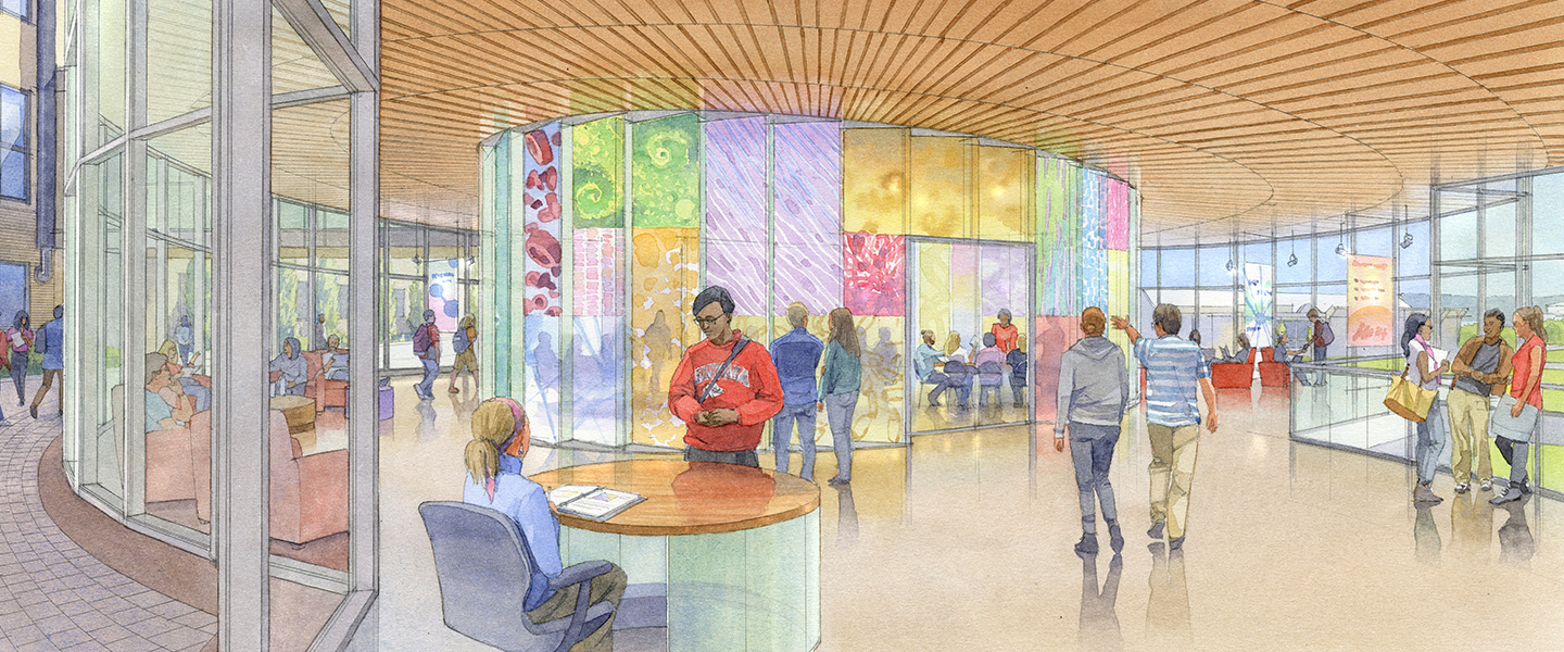 Watercolor rendering of ISE Innovation Studio