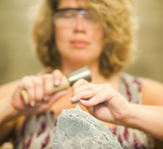 Doctoral student sculpting