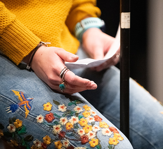 Close up of student at Story Slam