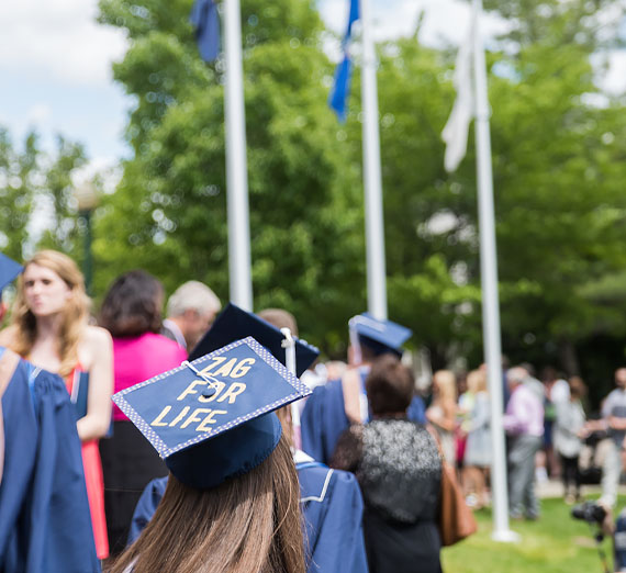 Zag for life graduation cap