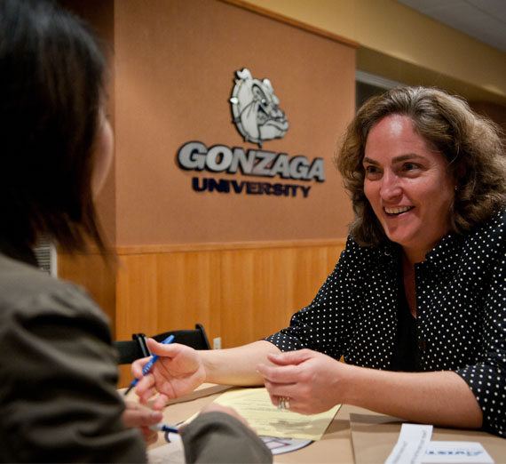 student and mentor from career and professional development office 