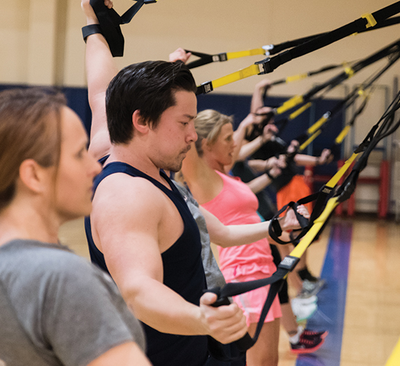 GU student participates in a fitness class