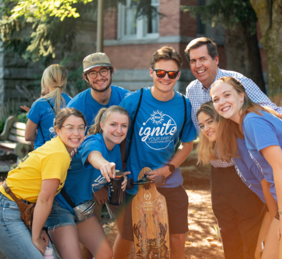 students in class smiling