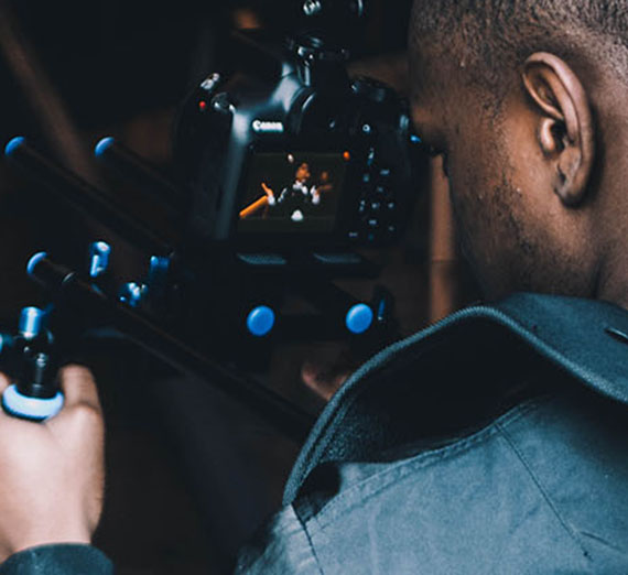 Close up of videographer.