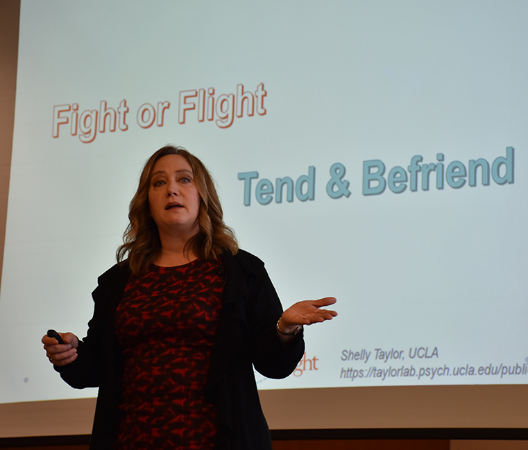 Presenter Deanna Davis provided insights into the neuroscience of confidence.