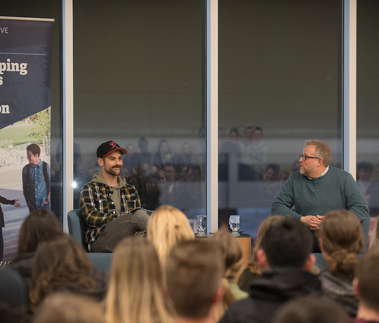 Grammy award winner Ryan Lewis speaks with Dr. Armstrong and CLP students
