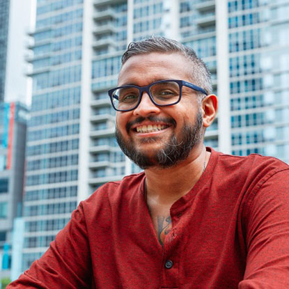 Portrait of Shyam K. Sriram, Ph.D., Lecturer of Political Science