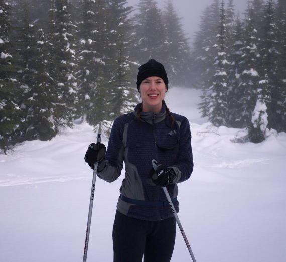 Dr. Addis cross country skiing