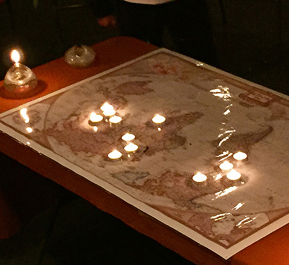 A map showing where participants in the ministry institute are from.