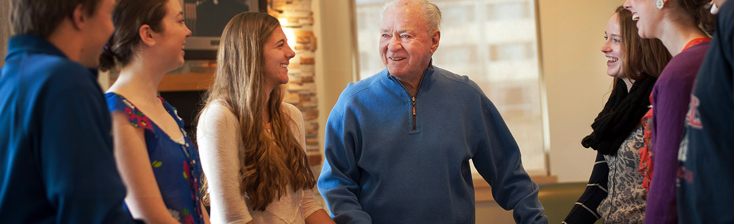Fr. Coughlin with students