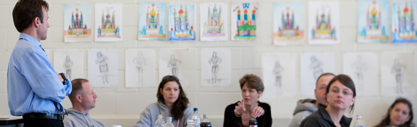 Dr. Popa teaches a class for the Organizational Leadership Program