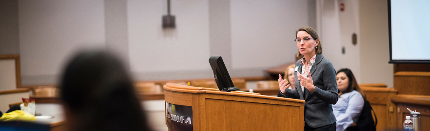 Professor Lisa Bradley speaks at Gonzaga Law