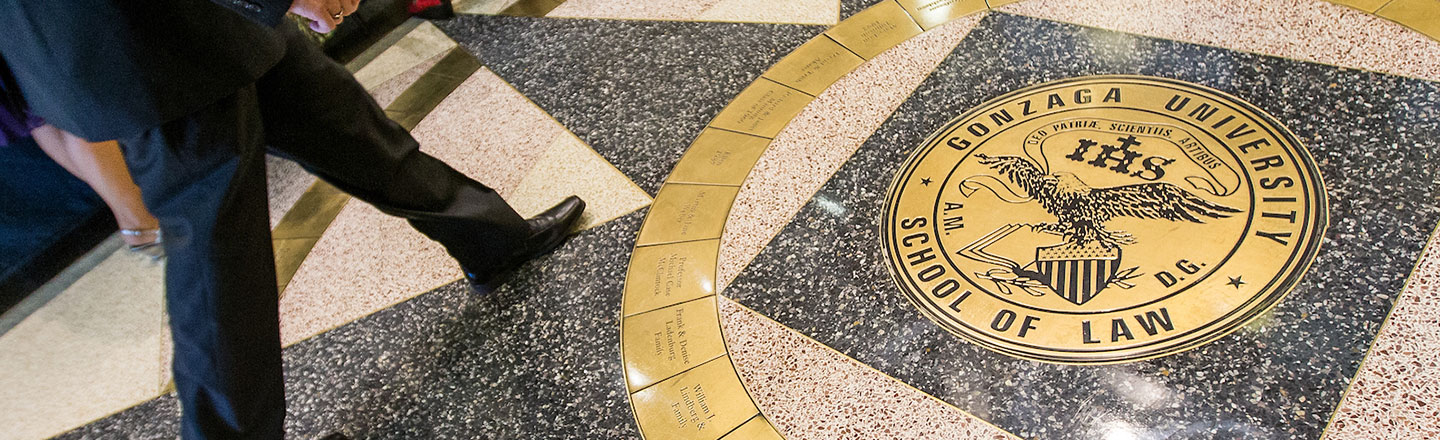 Law school flooring with seal