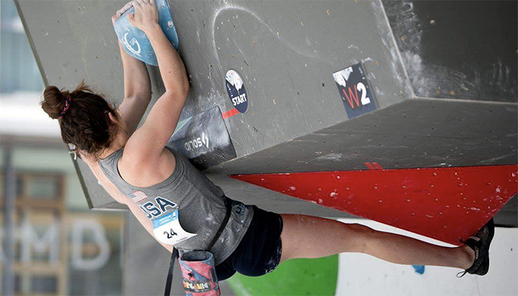 Tolson competing at the World University Championships. Photo courtesy Hannah Tolson.