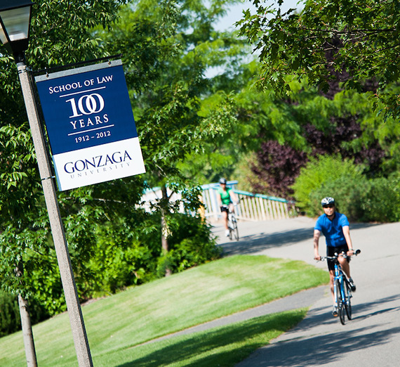Gonzaga Law School campus bike rider
