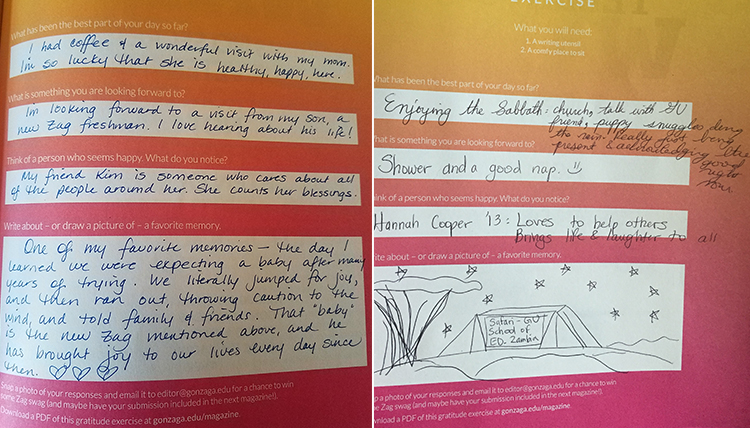 two gratitude exercises