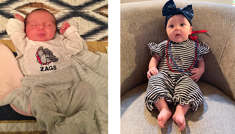 two images of individual babies