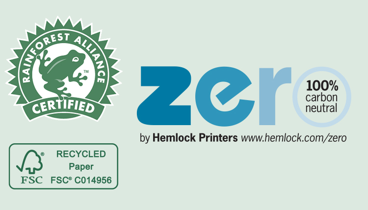 logos for FSC Rainforest and Zero