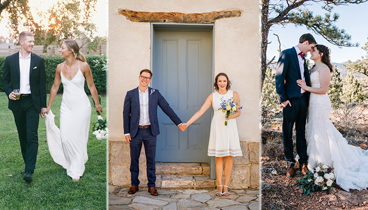 3 separate husband-wife couples in outdoor settings