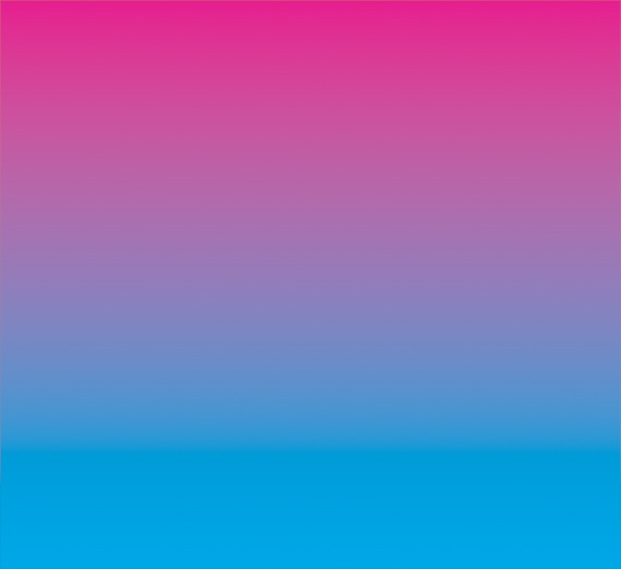 yellow to pink gradient with three people smiling