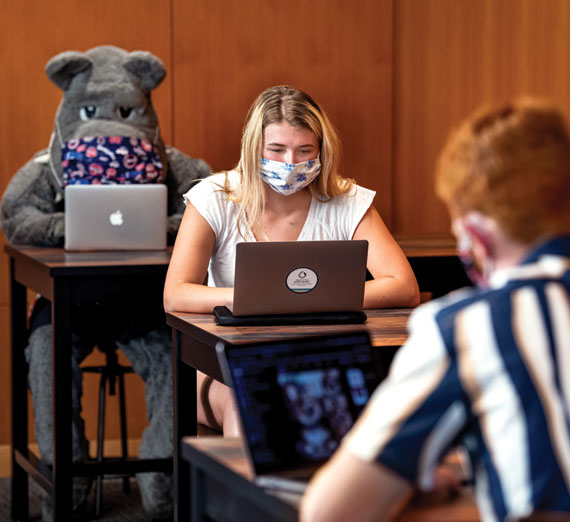 gradient of pink to blue