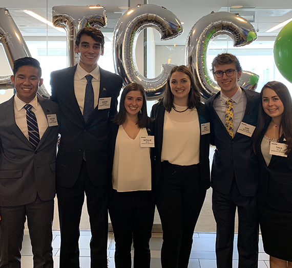 Team members (from left): Trevor Diuco; Andre Eason; Natalie Veto; Emily Pinder, Sam McEwan and Thea Pelz. 
