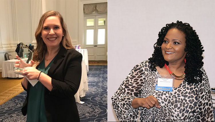 two separate pics, one of a woman