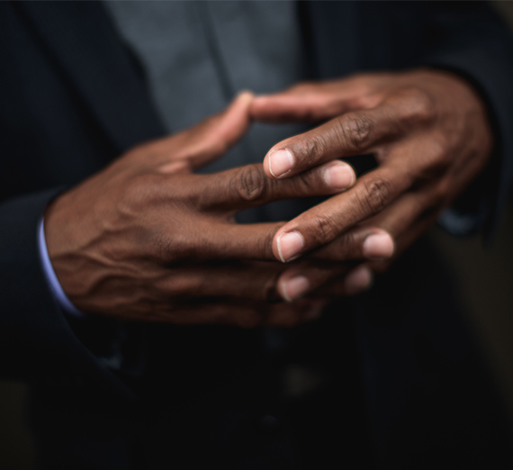 hands of a black man