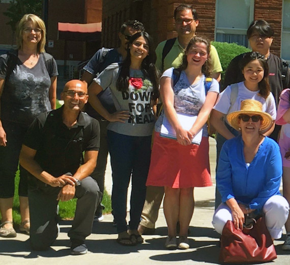 The ELC's Bridget Green with a group of students