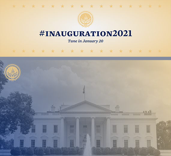 official US inauguration seal and white house image