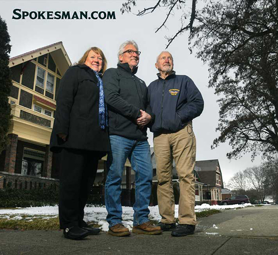 Gonzaga neighbors in front of family home