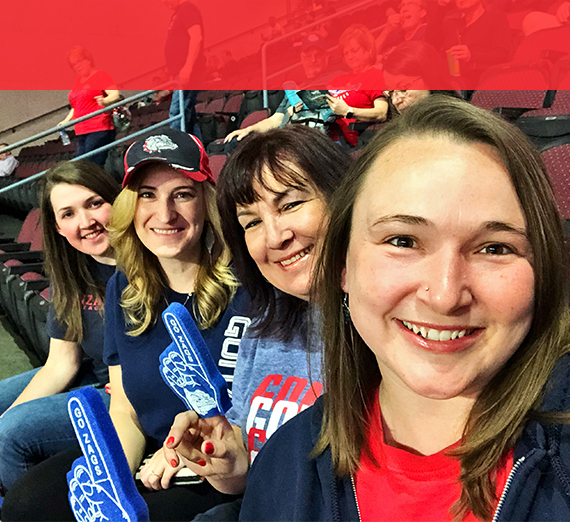 four women at McCarthey Athletic Center