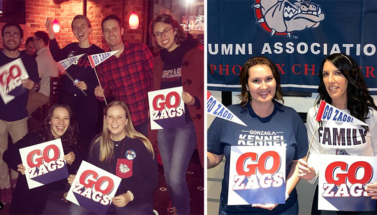 two separate images, one of group in boston and one in phoenix