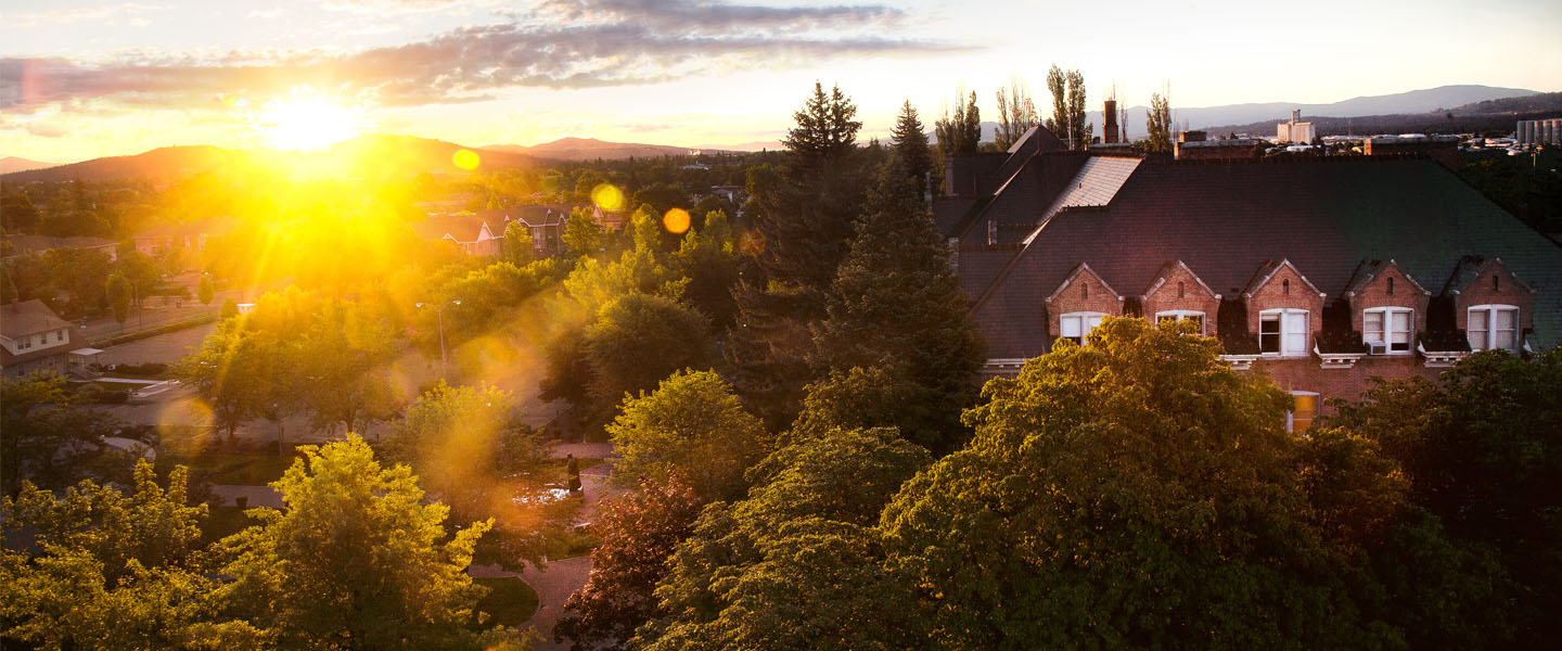 Overhead view of College Hall 
