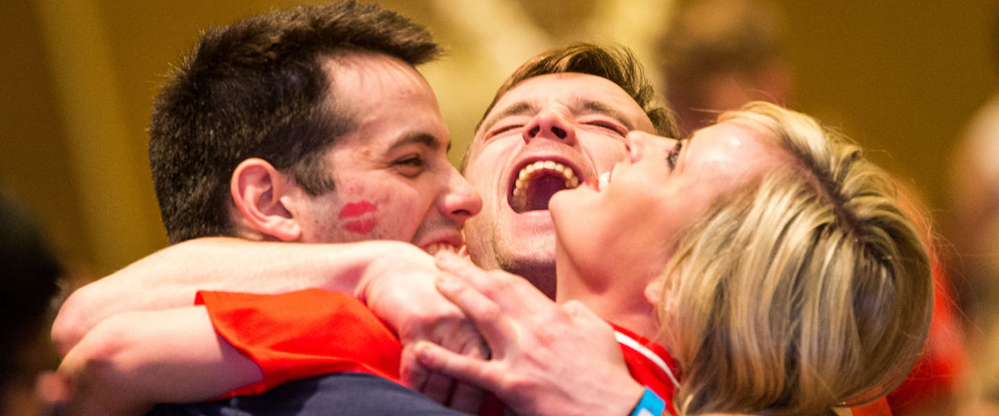 Gonzaga fans celebrate at event.